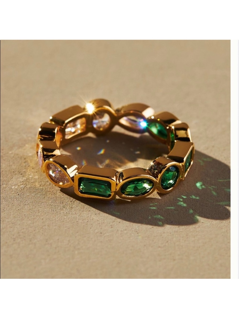Anthropologie Geo stone ring